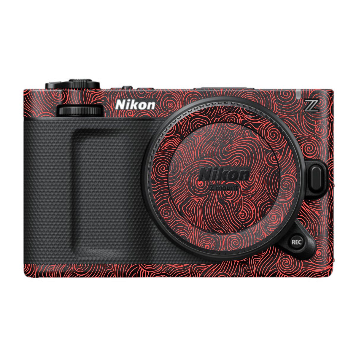 Red Spirals Nikon ZR Camera Skin
