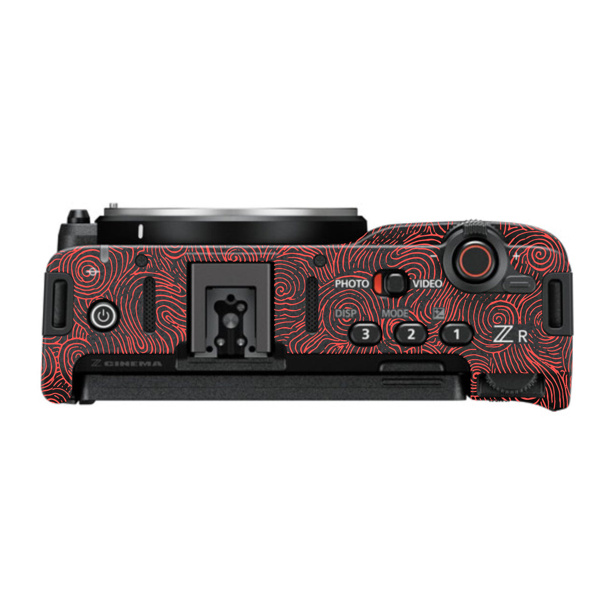 Red Spirals Nikon ZR Camera Skin