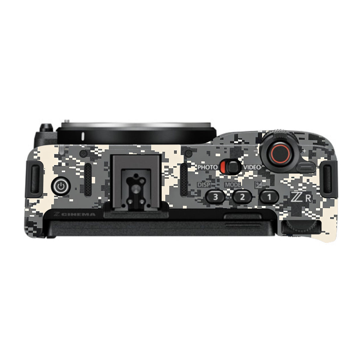 Grey Black Pixel Nikon ZR Camera Skin