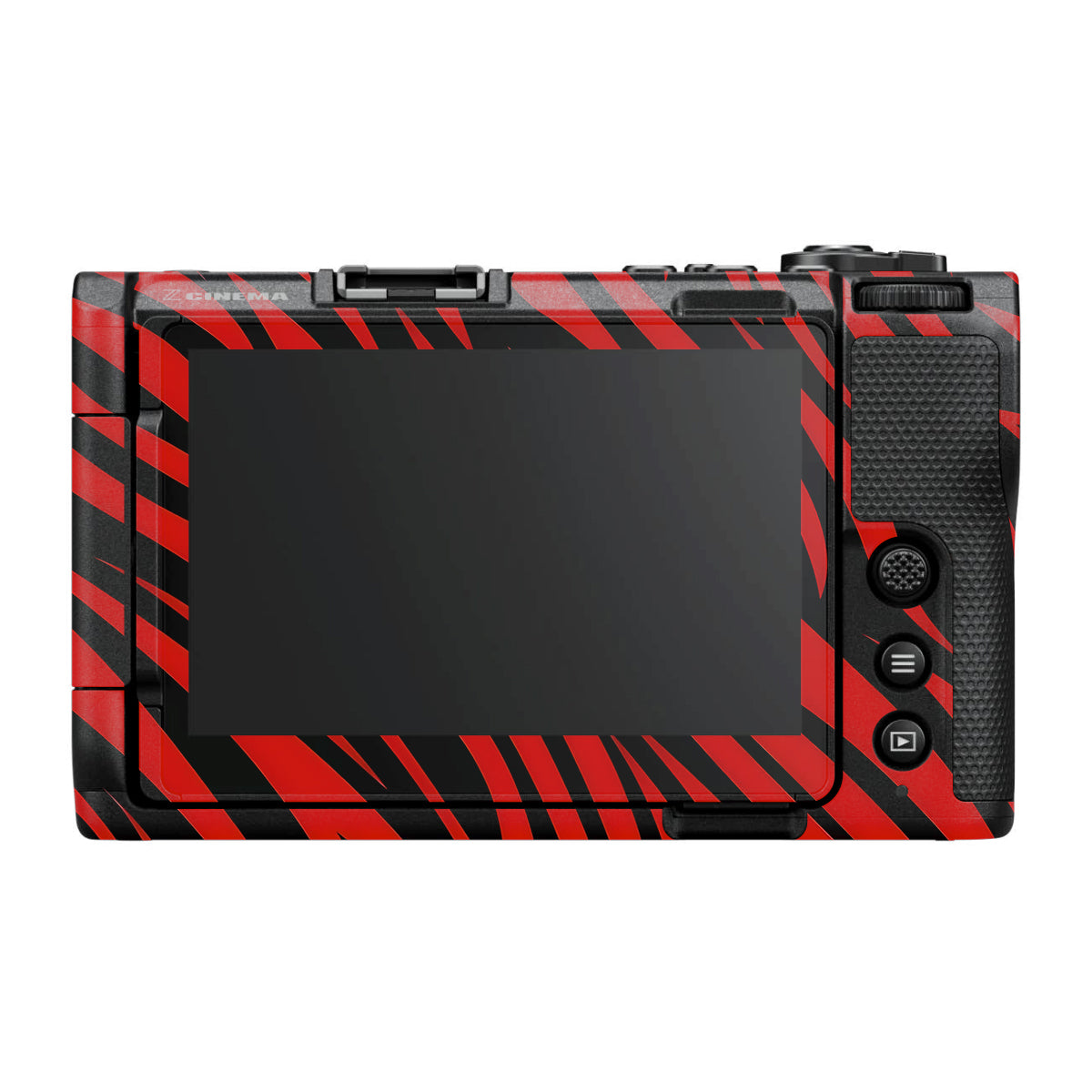 Red and Black Stripes Nikon ZR Camera Skin