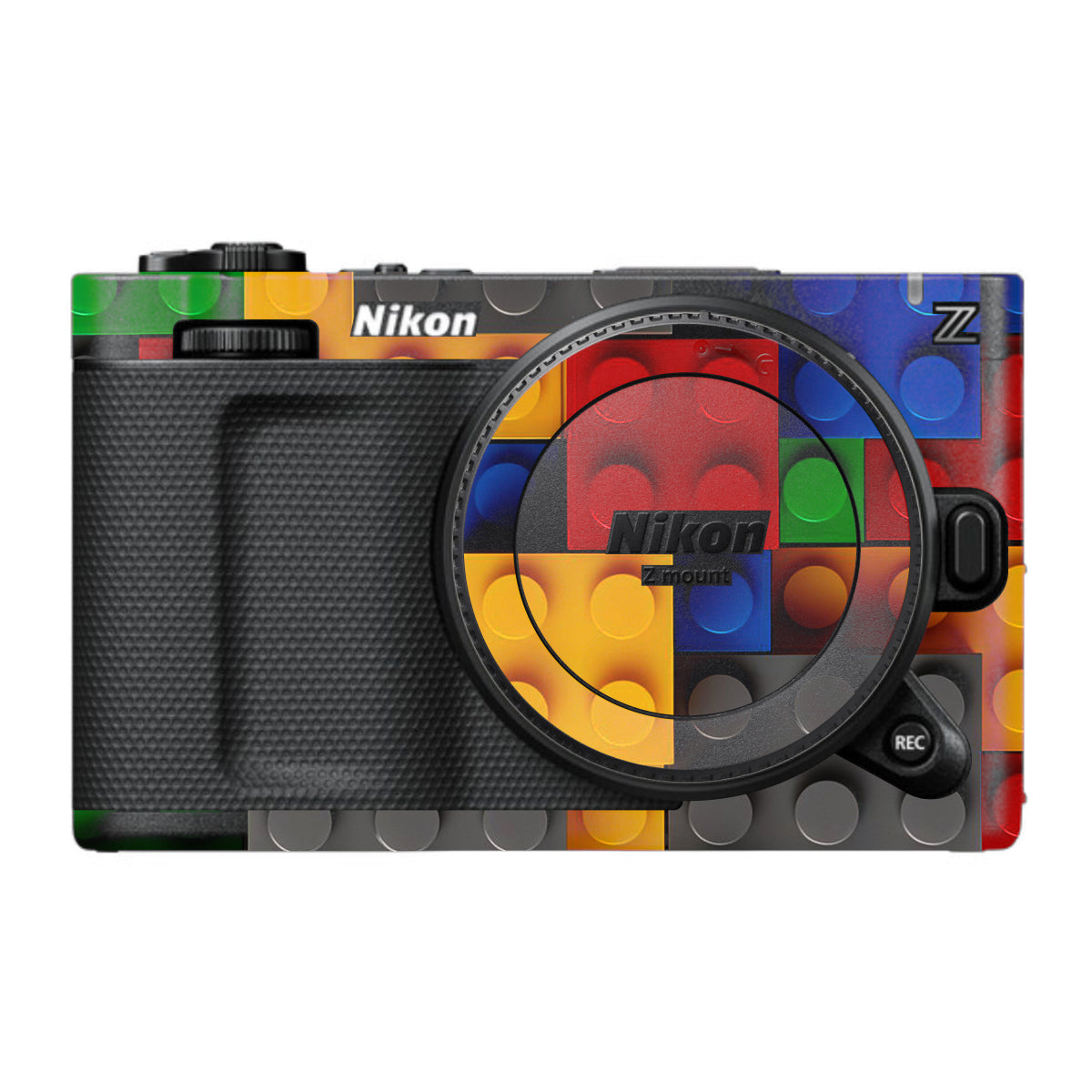 Colorful LEGO Brick Wall Pattern Nikon ZR Camera Skin