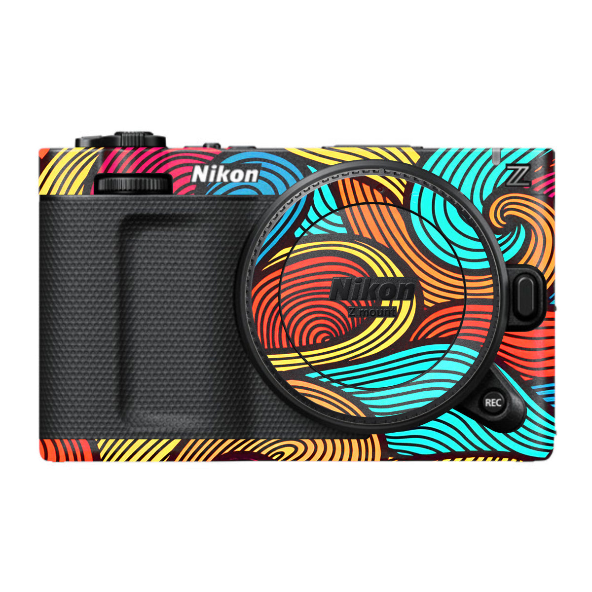 Retro Colorful Doodle Art Pattern Nikon ZR Camera Skin