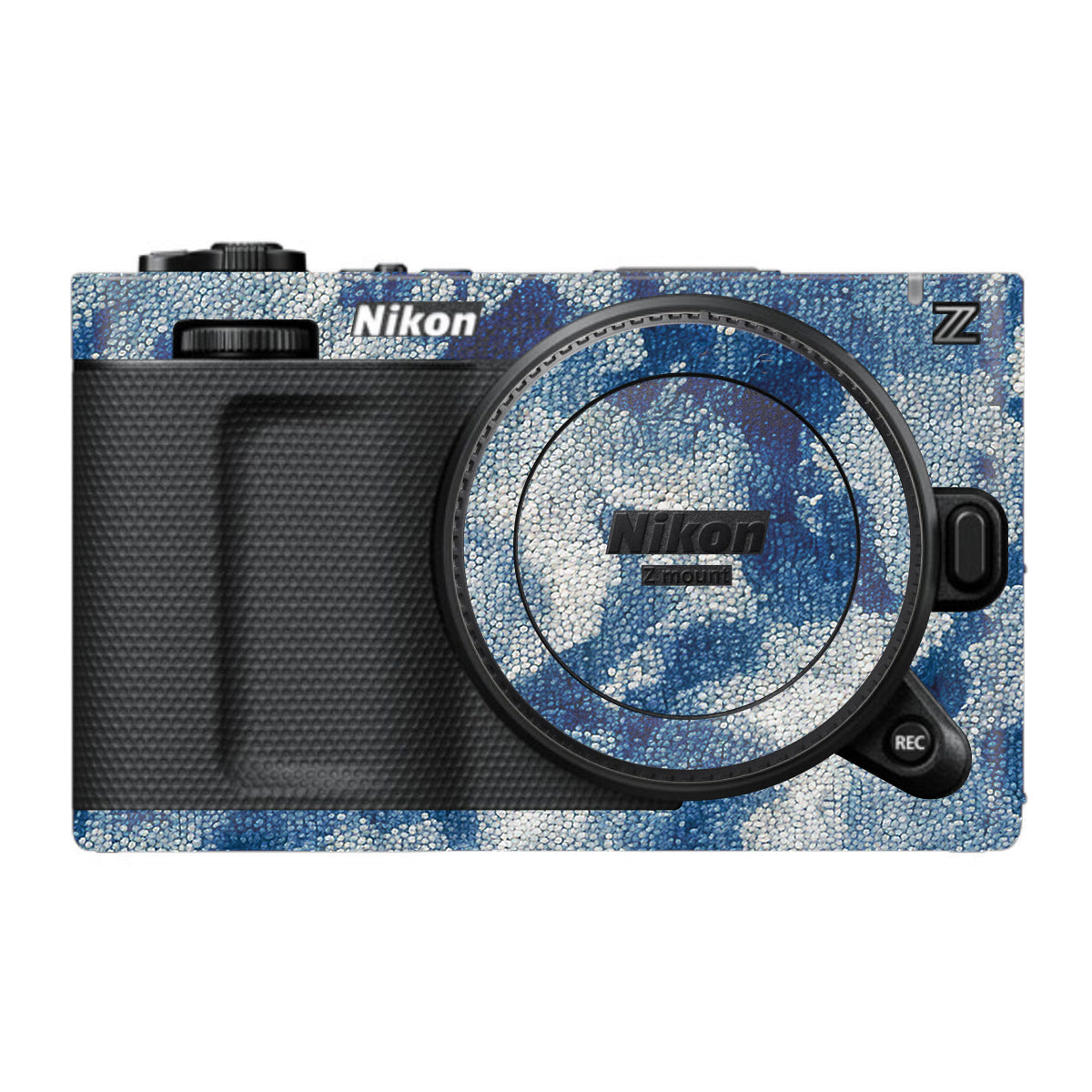 Blue Watercolor Fabric Nikon ZR Camera Skin