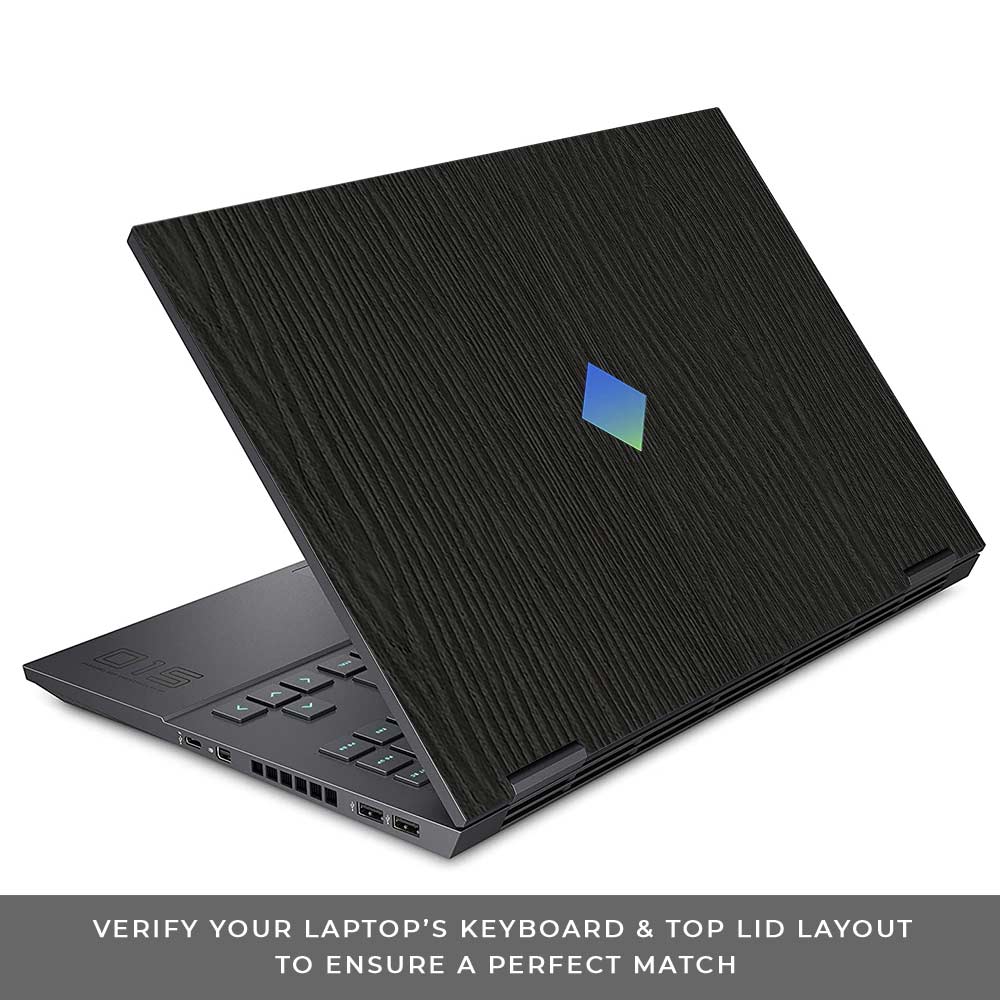 Textured Black Wood HP Omen 15 Laptop Skin