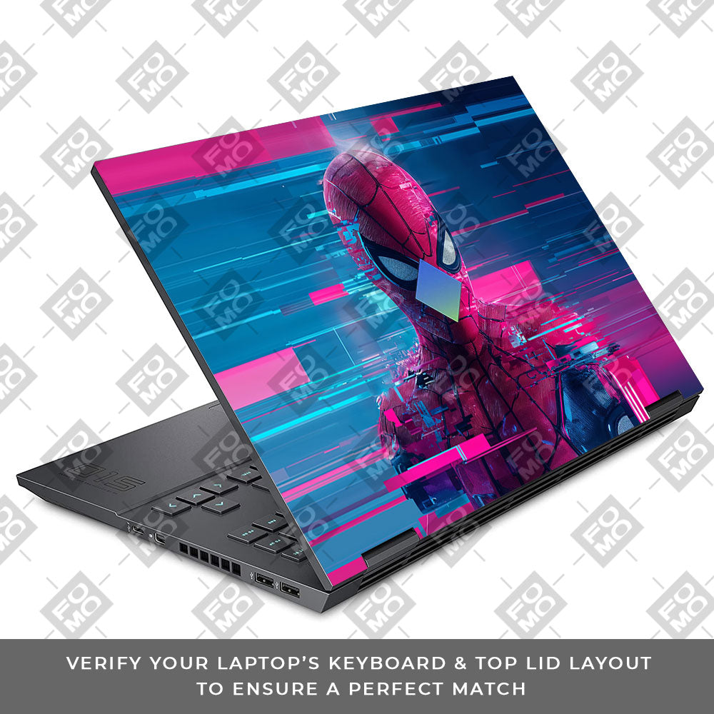 Glitch Spider Neon Web HP Omen 15 Laptop Skin