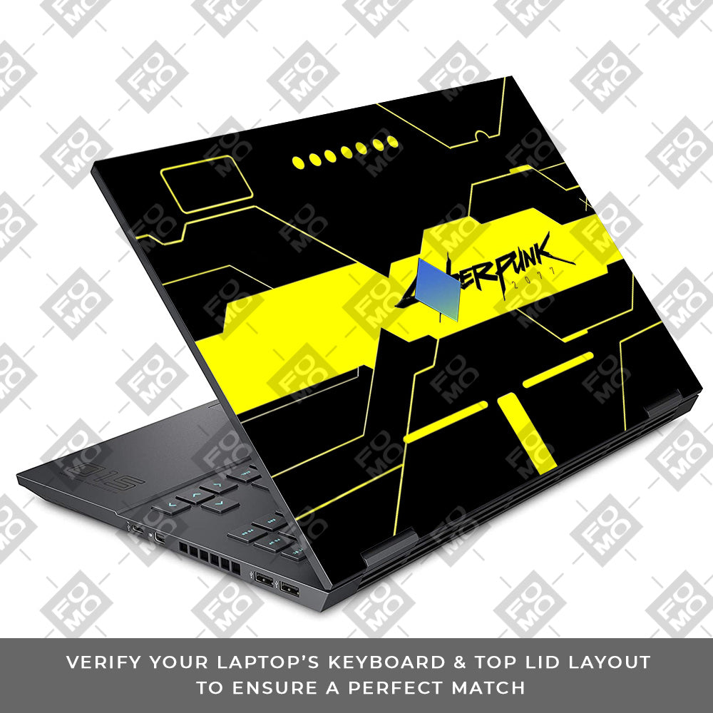 Cyberpunk Yellowline Grid HP Omen 15 Laptop Skin