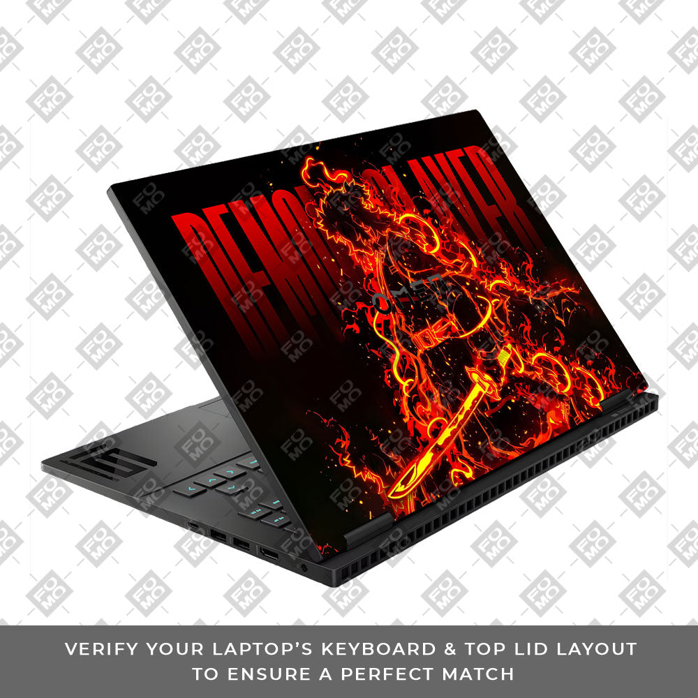 Rengoku Blazing Inferno HP Omen Gaming 16 Laptop Skin
