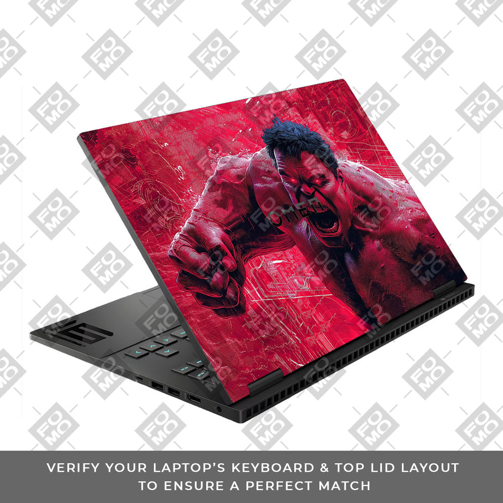 Gamma Rage Red Hulk HP Omen Gaming 16 Laptop Skin