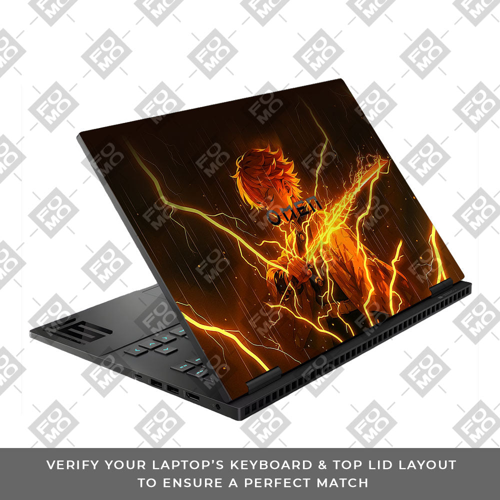 Thunder Soul Lightning Zenitsu HP Omen Gaming 16 Laptop Skin