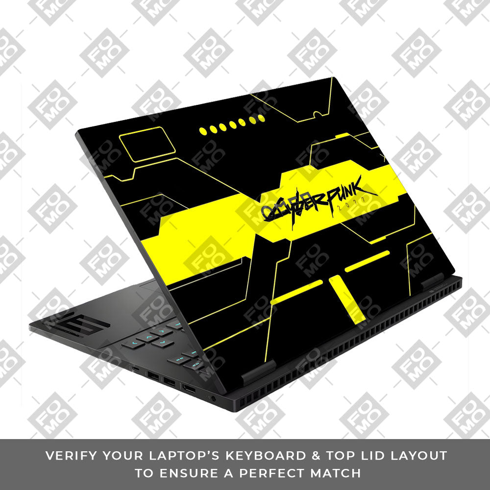 Cyberpunk Yellowline Grid HP Omen Gaming 16 Laptop Skin