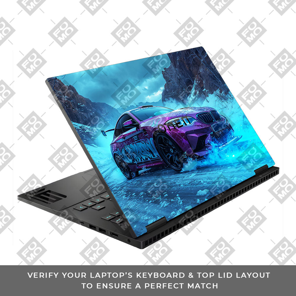 BMW Neon Drift HP Omen Gaming 16 Laptop Skin