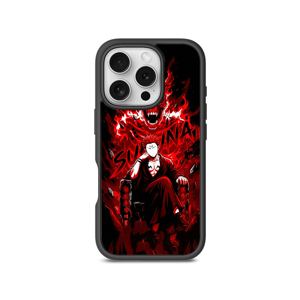 Sukuna Inferno Throne 3D Skin with Shockguard Armour Magsafe Case for Apple iPhone 16 Pro