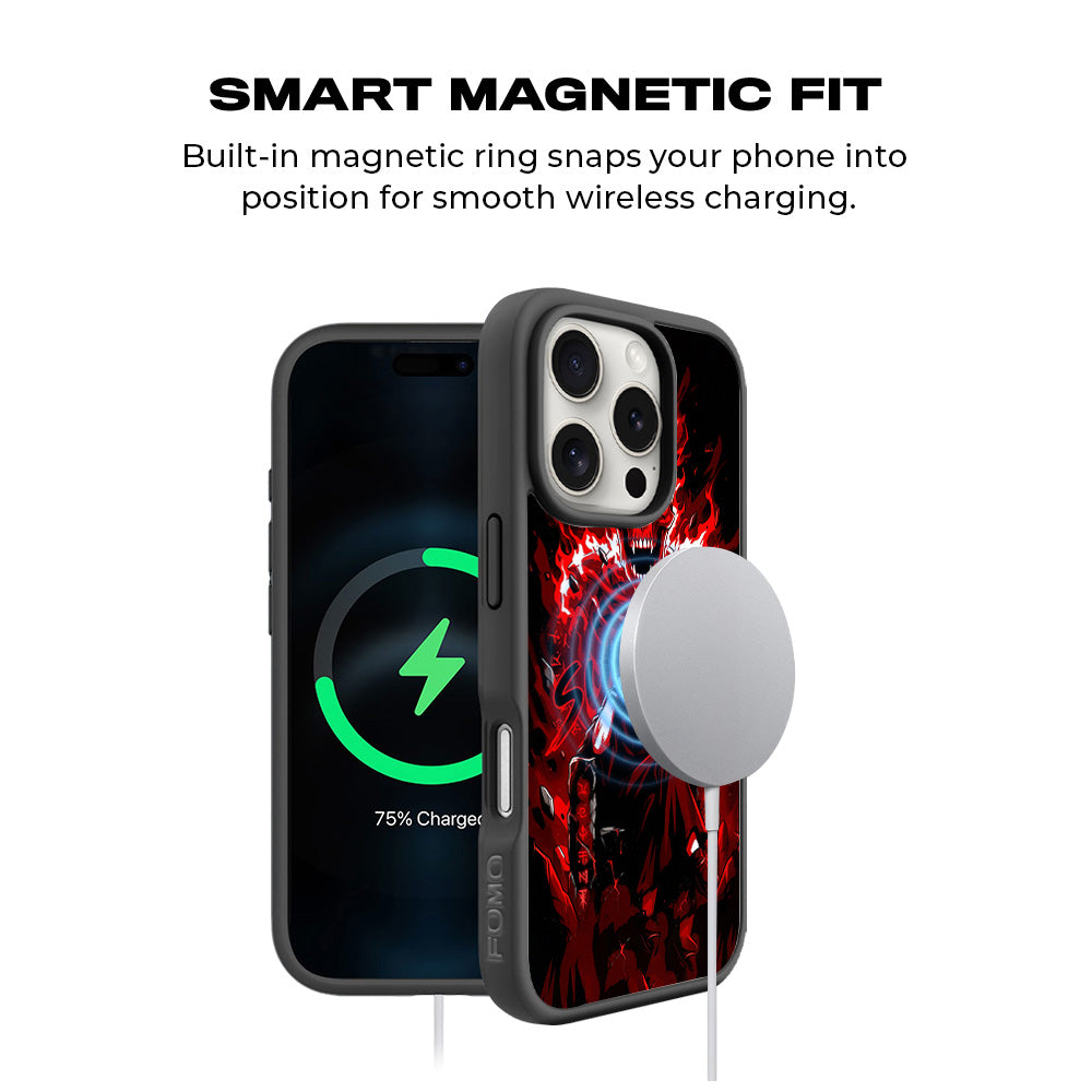 Sukuna Inferno Throne 3D Skin with Shockguard Armour Magsafe Case for Apple iPhone 16 Pro