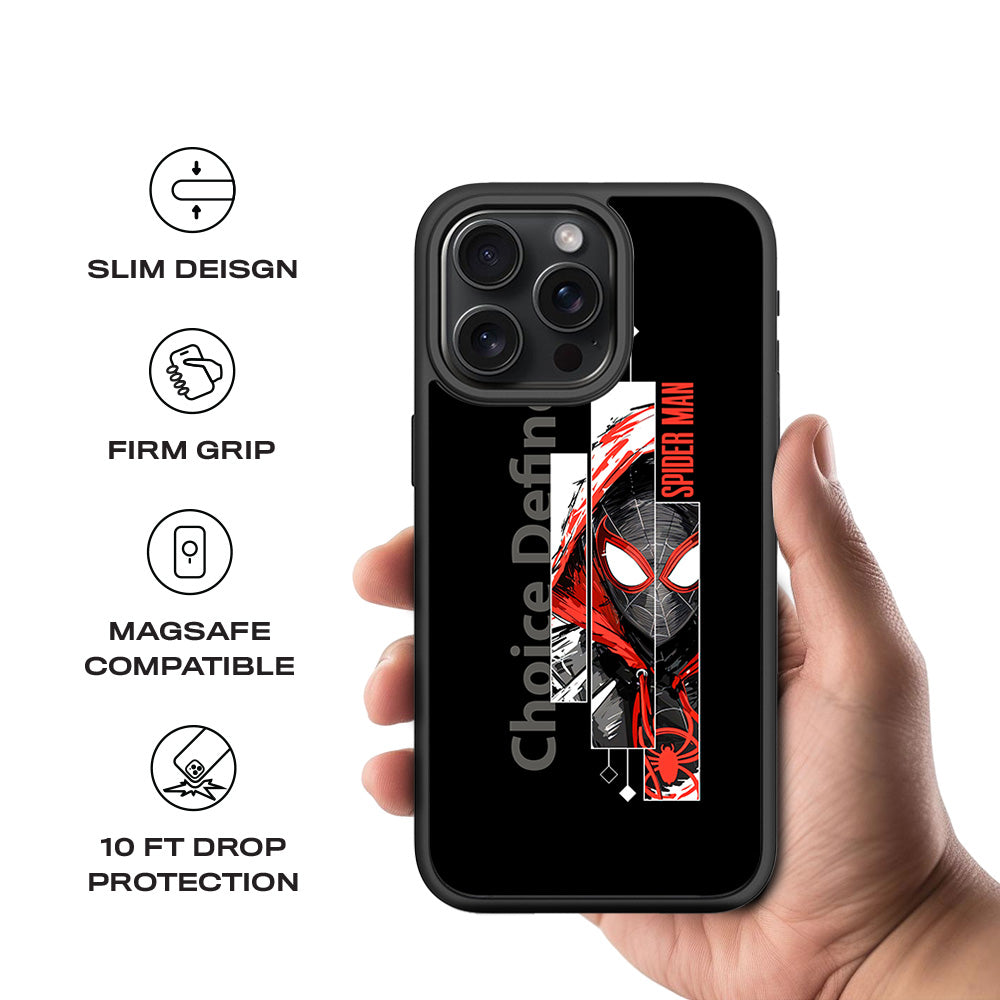 Spiderman Choices Defines Skin with Shockguard Armour Magsafe Case for Apple iPhone 15 Pro Max