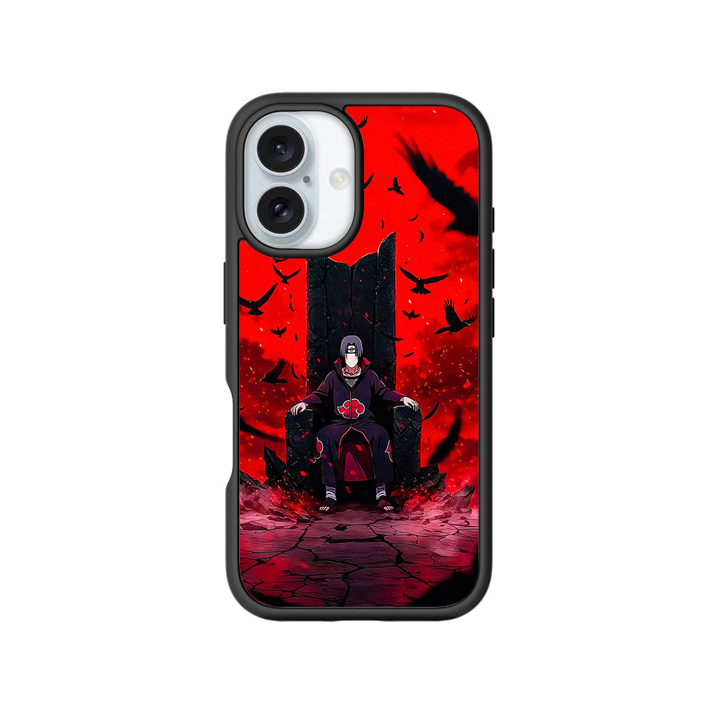 Itachi Uchiha sitting on Throne Skin with Shockguard Armour Magsafe Case for Apple iPhone 16