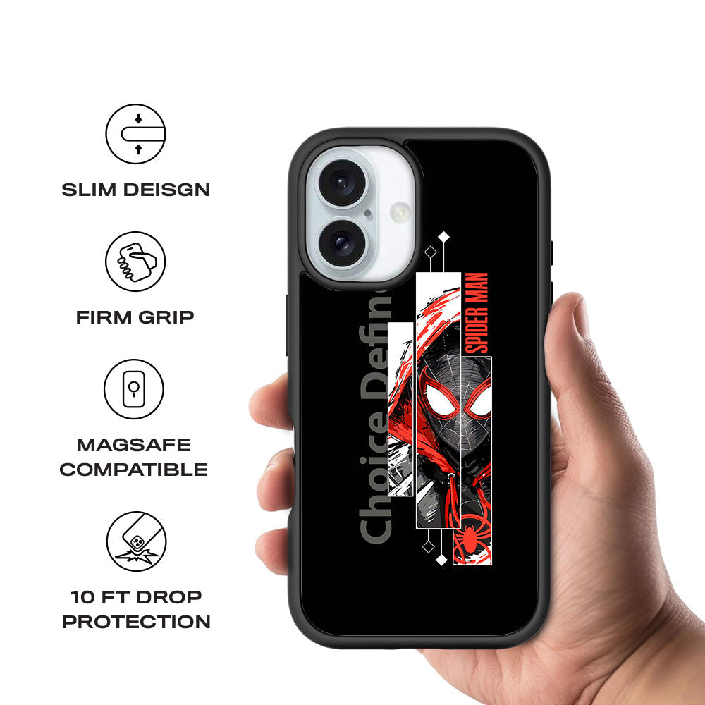 Spiderman Choices Defines Skin with Shockguard Armour Magsafe Case for Apple iPhone 16 Plus