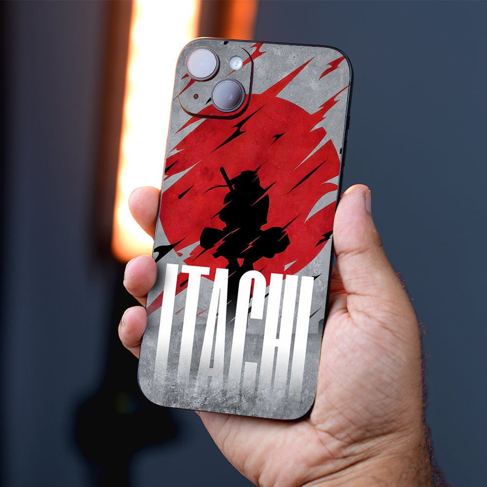 Itachi Uchiha in Bold Red Anime Mobile Skin