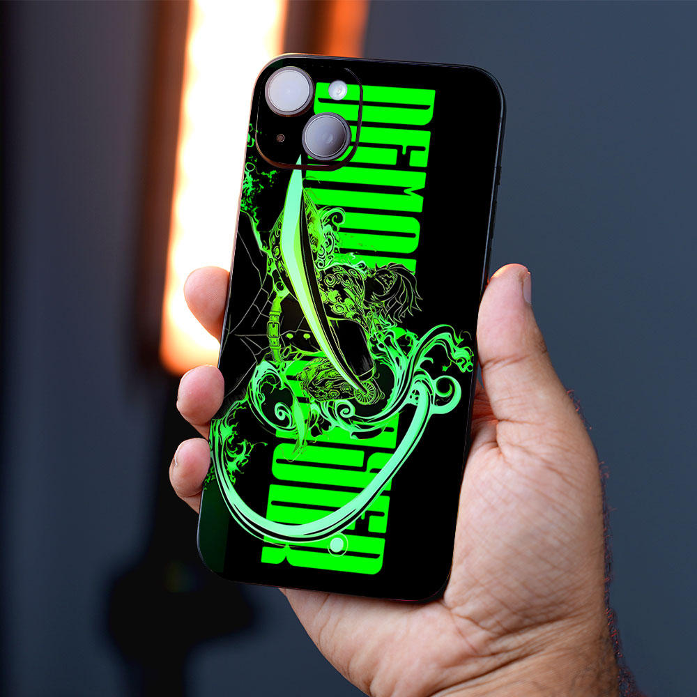 Tanjiro Green Flame Dance Anime Mobile Skins