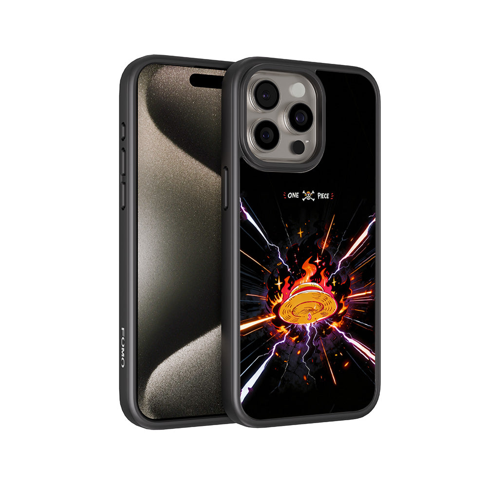 One Piece Fire Hat 3D Skin with Shockguard Armour Magsafe Case for Apple iPhone 15 Pro Max