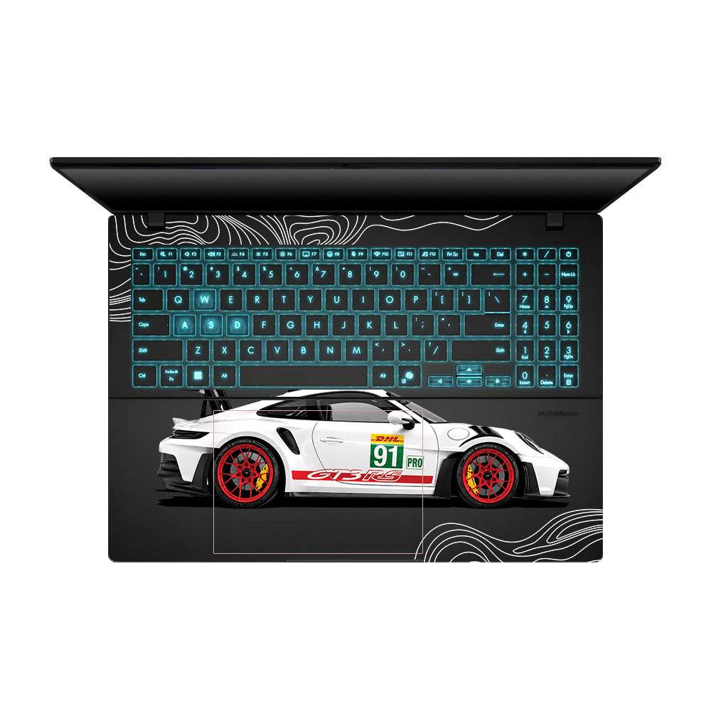 Transparent Track Spec Power Asus Gaming V16 V3607 Laptop Skin