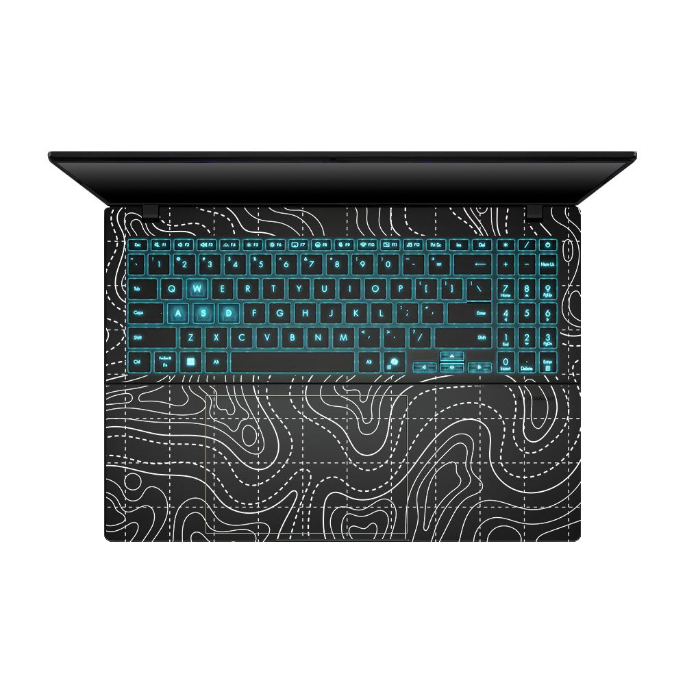 Transparent Abstract Contour Grid Lines Asus Gaming V16 V3607 Laptop Skin