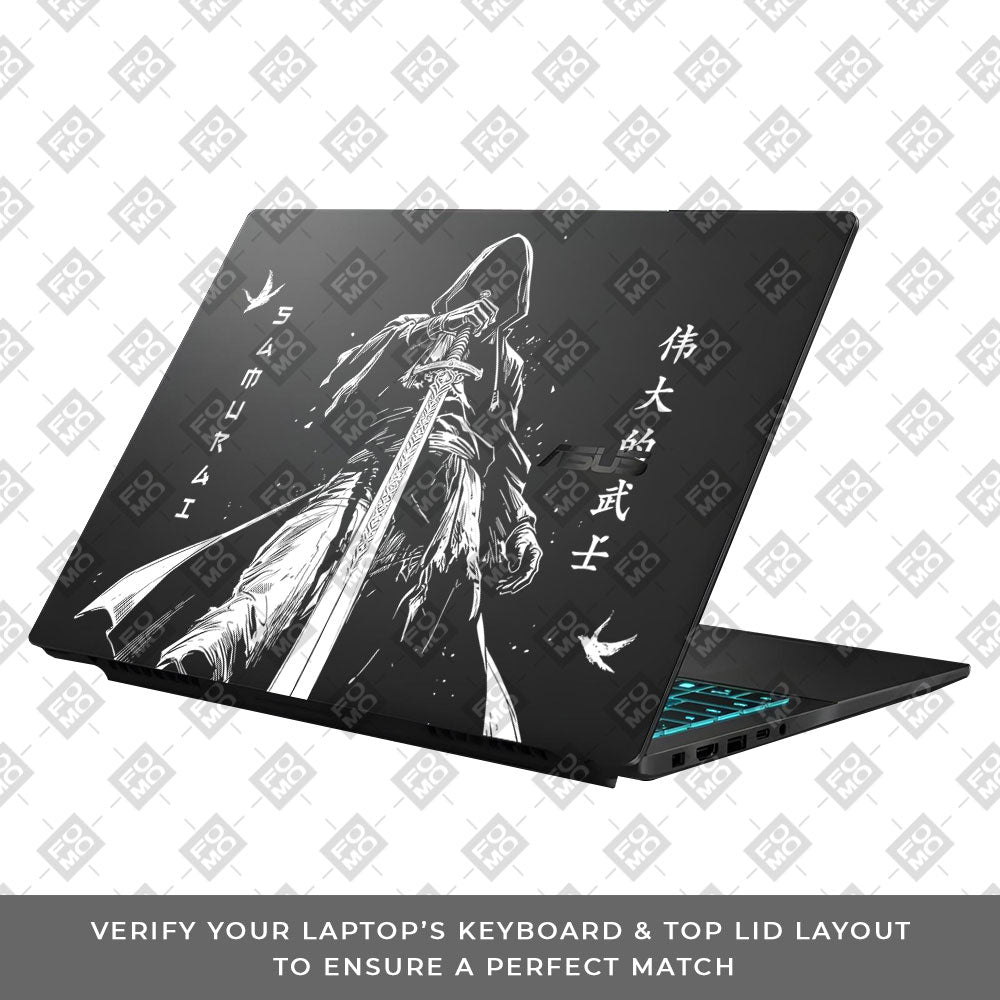 Transparent Kaizen Samurai Sword Asus Gaming V16 V3607 Laptop Skin