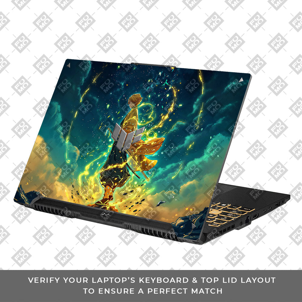 Zenitsu Thunder God Asus TUF Gaming F16 and TUF Gaming A16 Laptop Skin