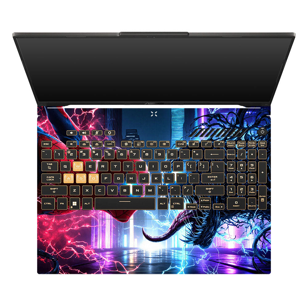 Spiderman vs Venom Showdown Asus TUF Gaming F16 and TUF Gaming A16 Laptop Skin