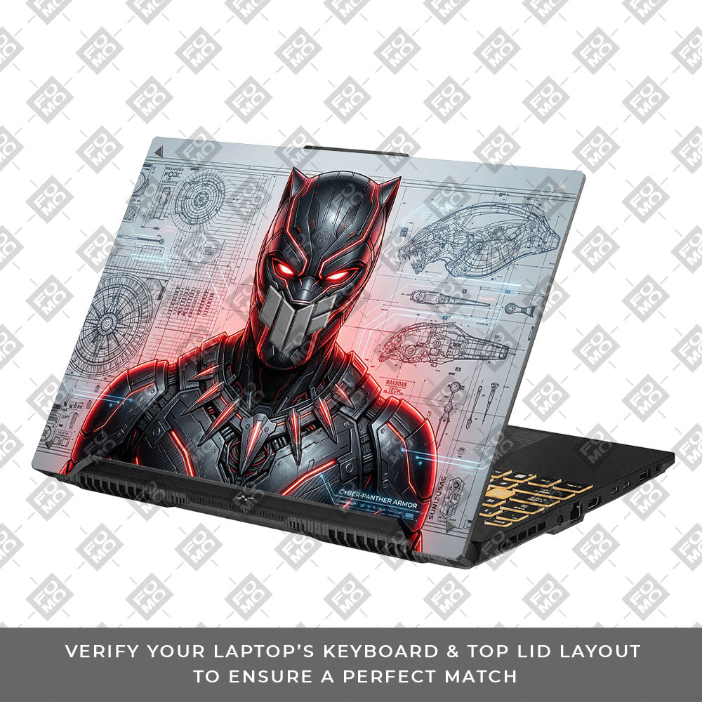 Black Panther Vibranium Tech Asus TUF Gaming F16 and TUF Gaming A16 Laptop Skin