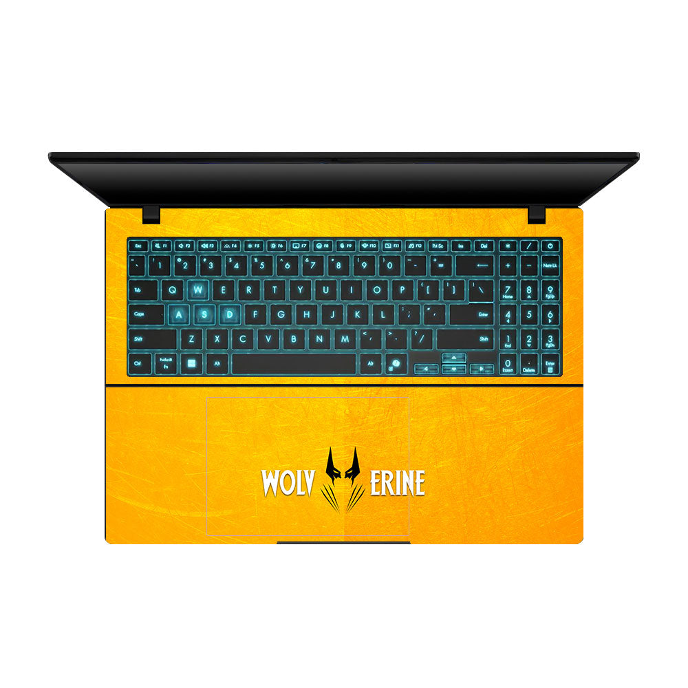 Wolverine with Yellow Background Asus Gaming V16 V3607 Laptop Skin