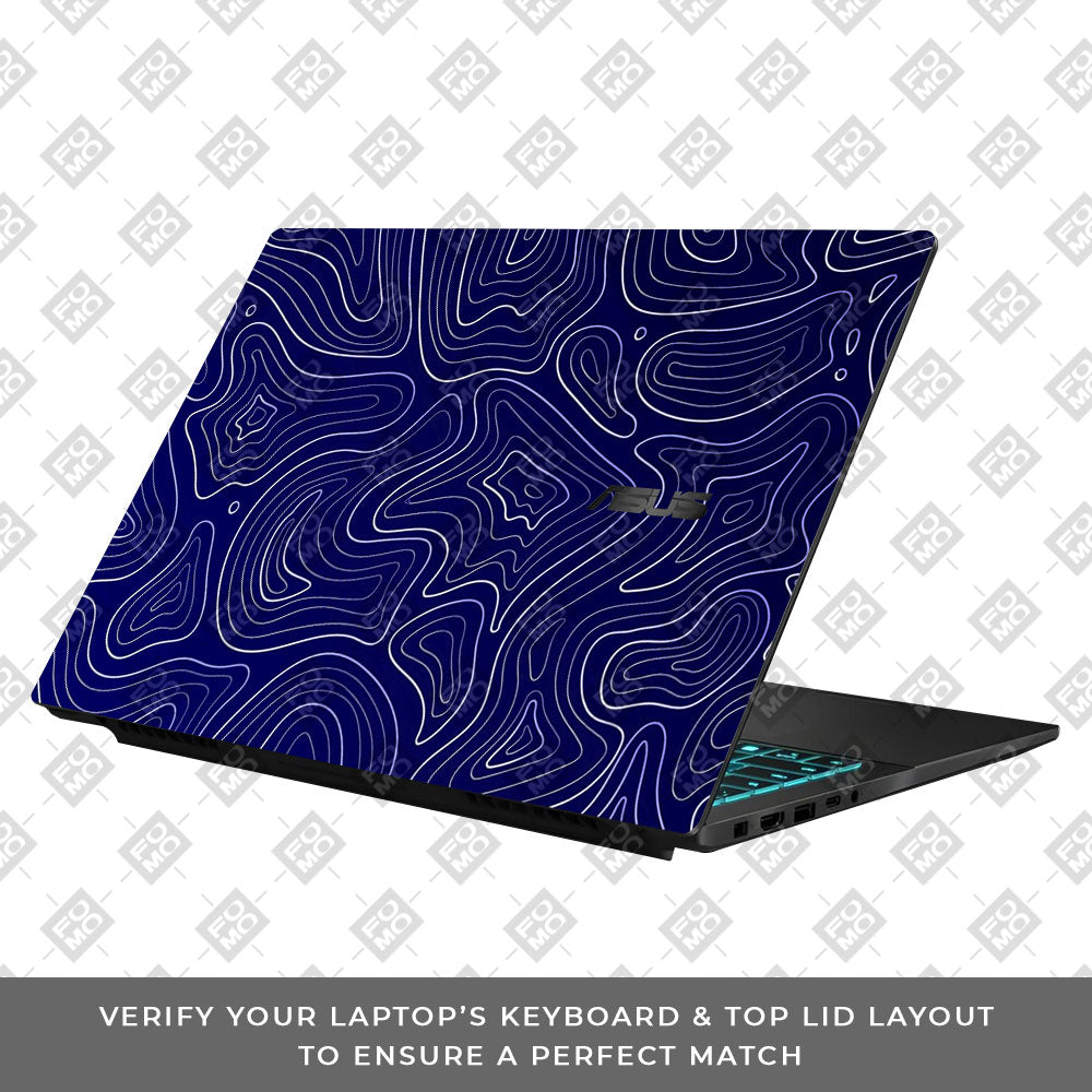 Deep Blue Contour Depths Asus Gaming V16 V3607 Laptop Skin