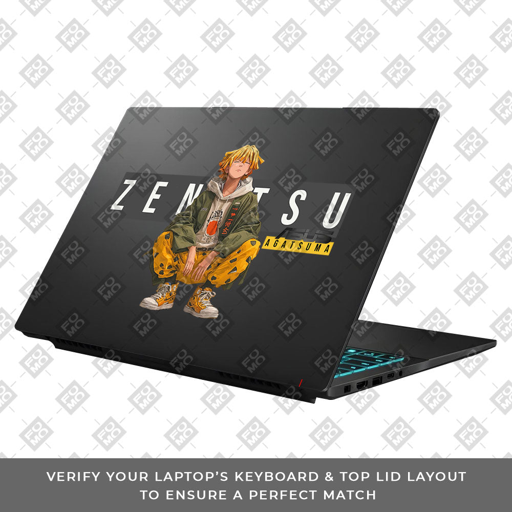 Transparent Golden Lightning Swordsman Asus Gaming V16 V3607 Laptop Skin