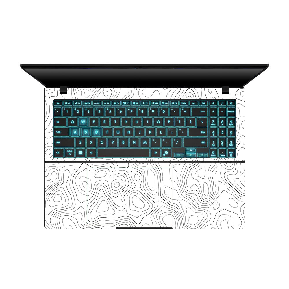 White Contour Design Asus Gaming V16 V3607 Laptop Skin
