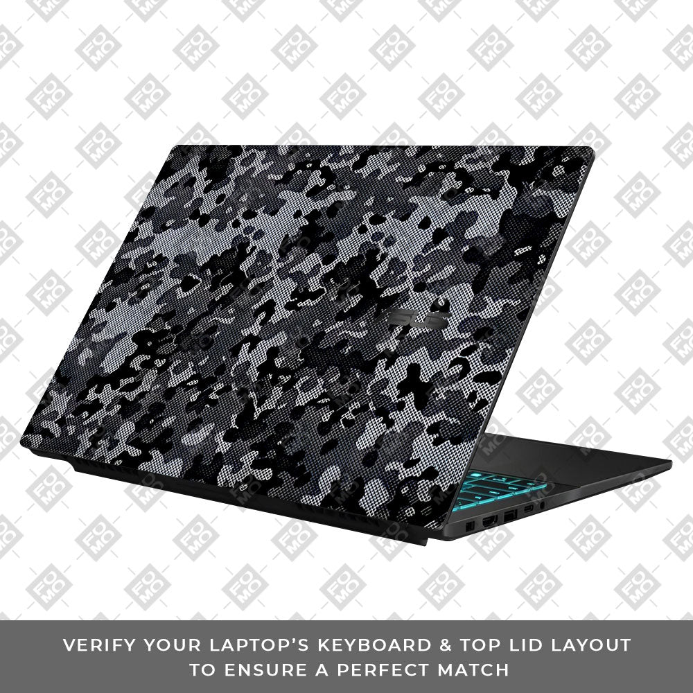 Stealth Grey Camo Asus Gaming V16 V3607 Laptop Skin