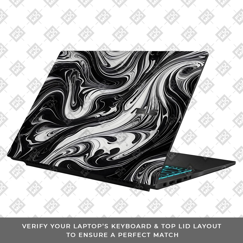 Black and White Marble Asus Gaming V16 V3607 Laptop Skin