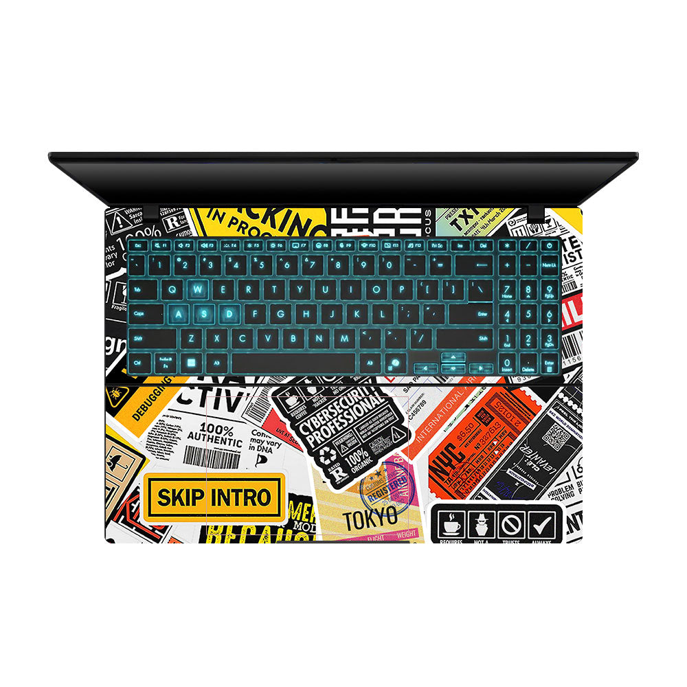 Tech Aesthetic Sticker Collage Asus Gaming V16 V3607 Laptop Skin