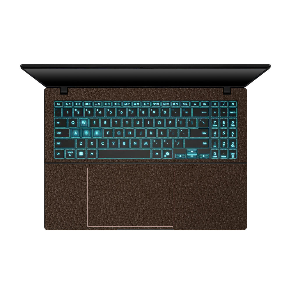 Textured Brown Leather Asus Gaming V16 V3607 Laptop Skin