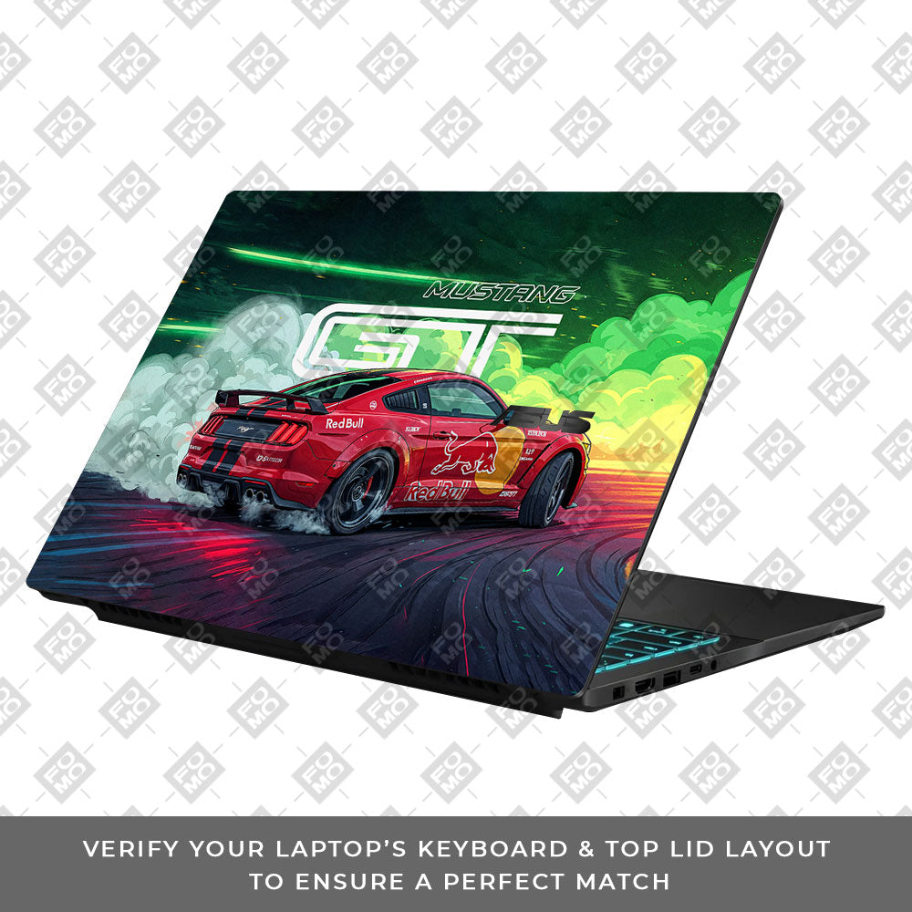 Mustang GT Red Bull Drift Beast Asus Gaming V16 V3607 Laptop Skin