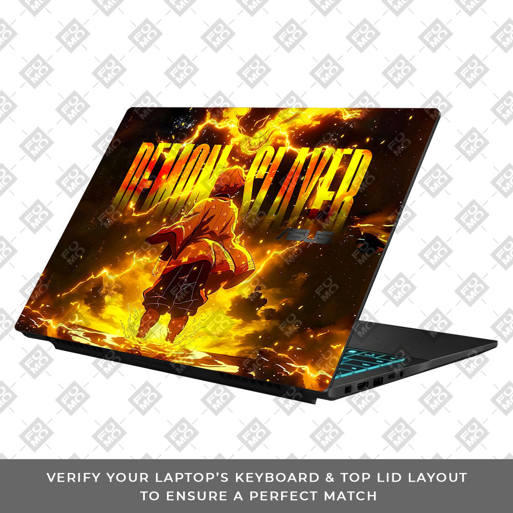 Zenitsu Lightning Strike Asus Gaming V16 V3607 Laptop Skin