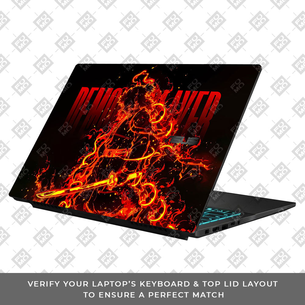Rengoku Blazing Inferno Asus Gaming V16 V3607 Laptop Skin