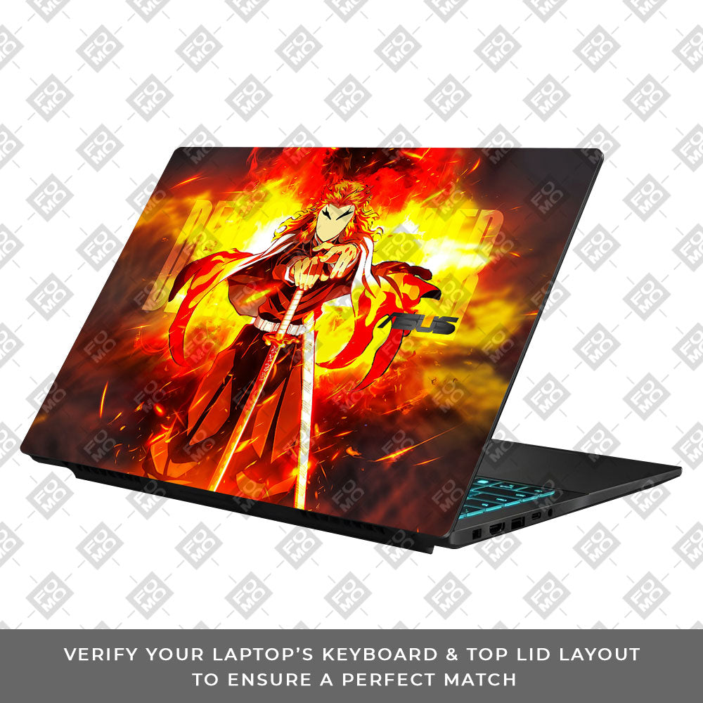Anime Flame Swordsman Asus Gaming V16 V3607 Laptop Skin