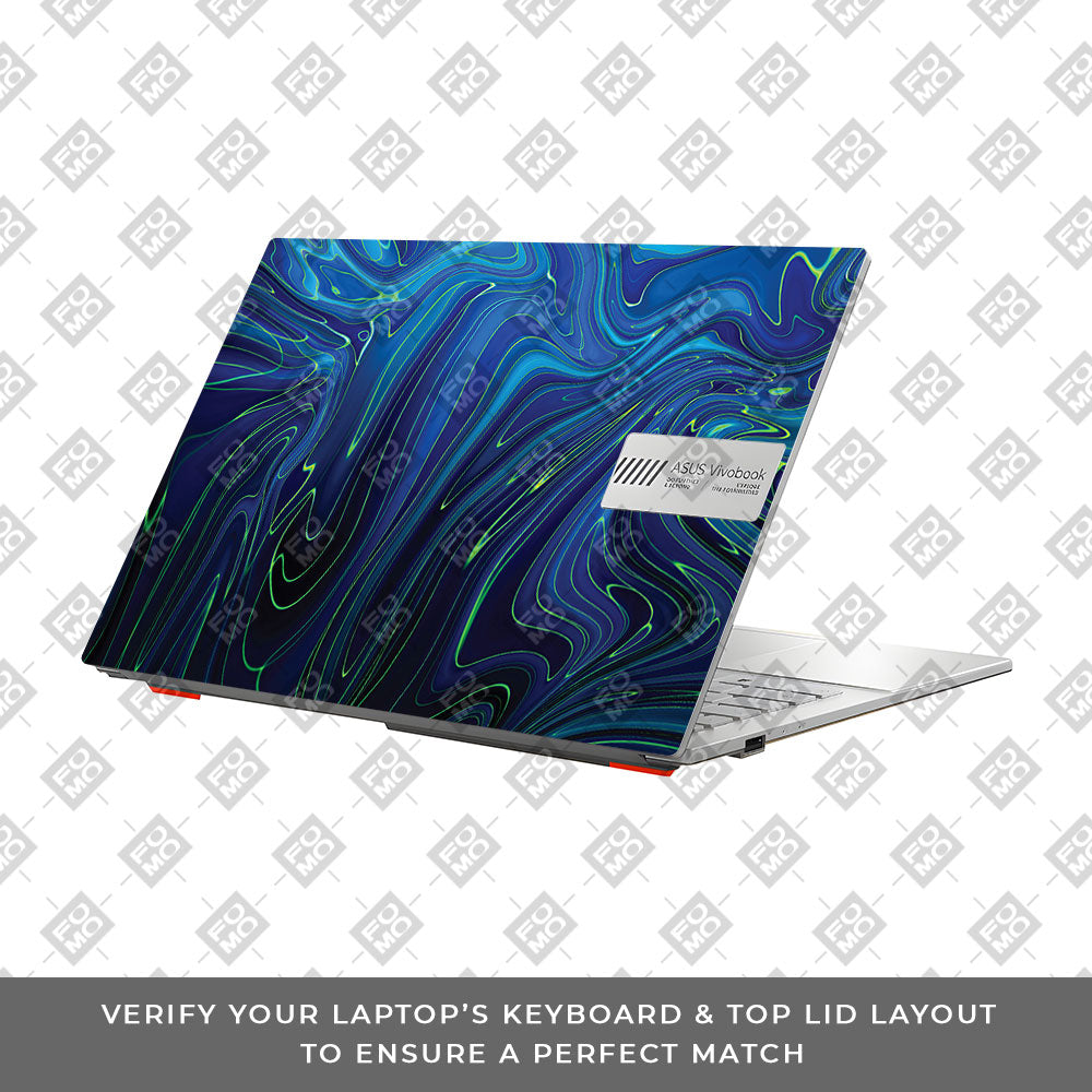 Cobalt Liquid Design Asus Vivobook Go 14 E1404 Laptop Skin