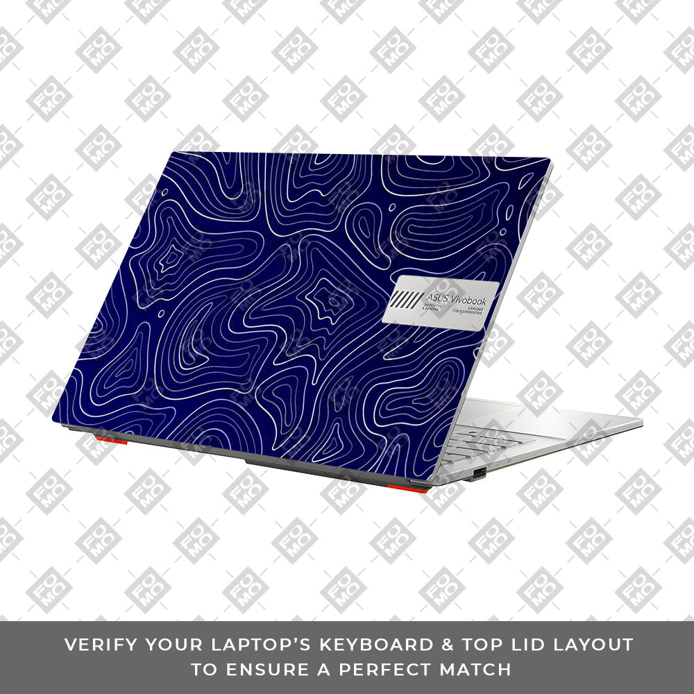Deep Blue Contour Depths Asus Vivobook Go 14 E1404 Laptop Skin