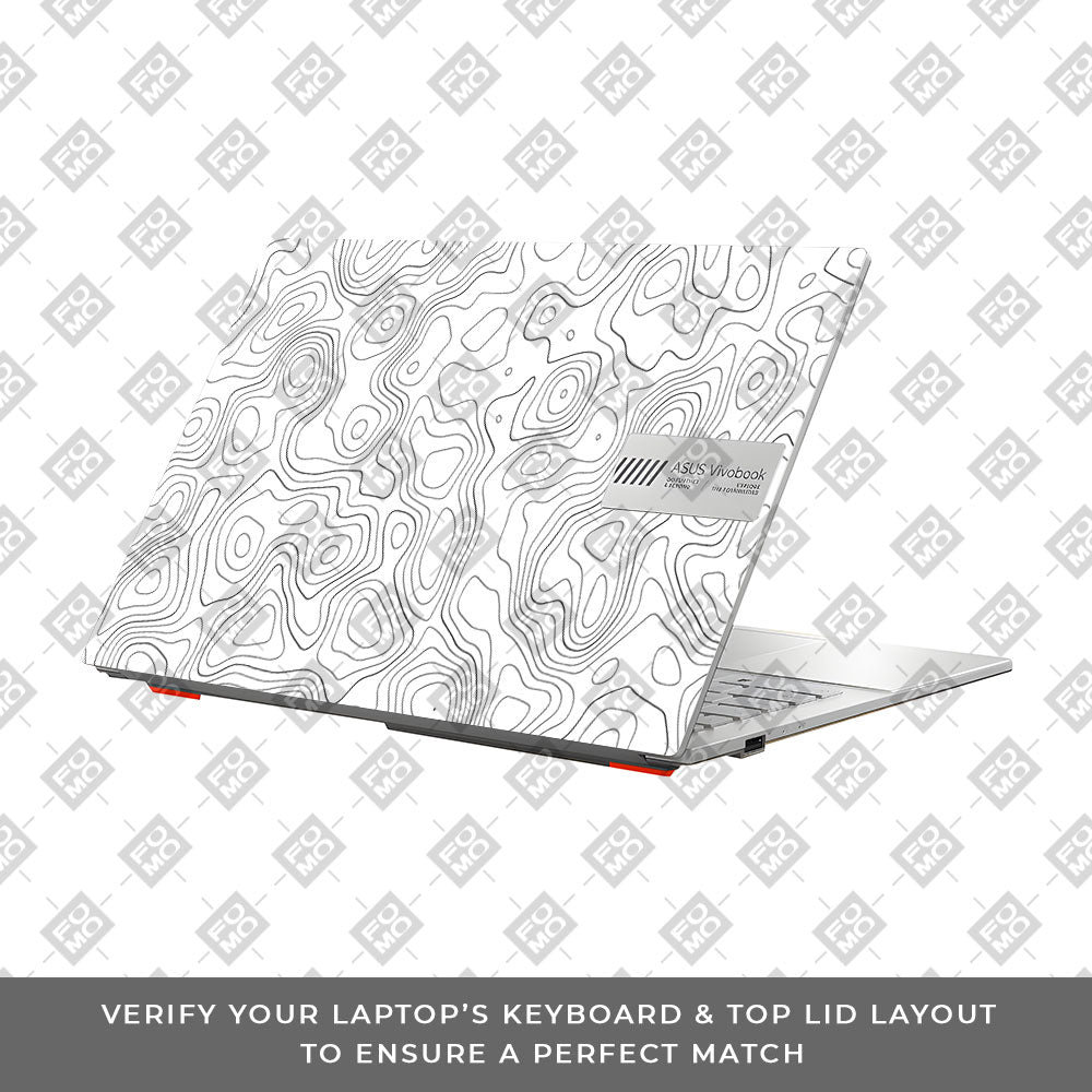 White Contour Design Asus Vivobook Go 14 E1404 Laptop Skin