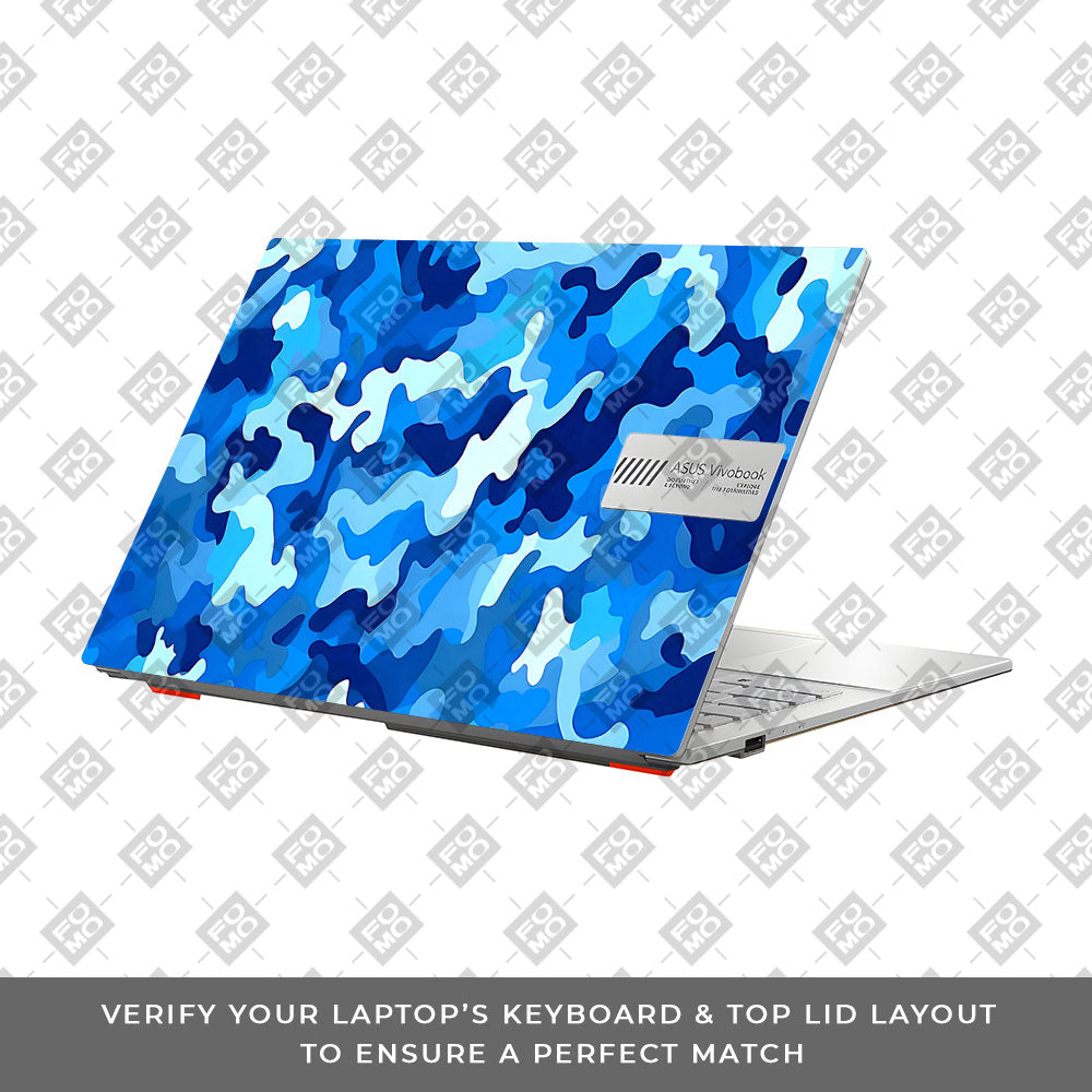 Arctic Blue Camo Pattern Asus Vivobook Go 14 E1404 Laptop Skin