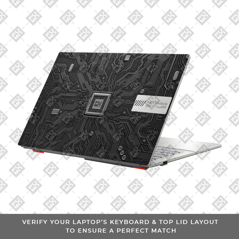 FOMO Circuit Dark Mode Asus Vivobook Go 14 E1404 Laptop Skin