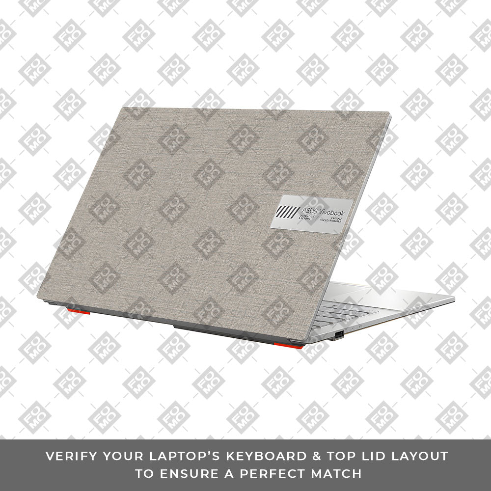 Textured Fabric Grey Asus Vivobook Go 14 E1404 Laptop Skin