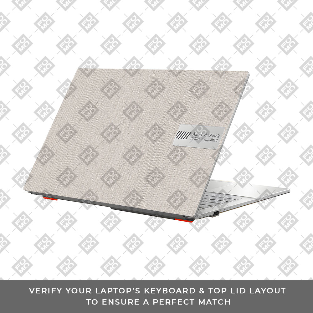 Textured White Wood Asus Vivobook Go 14 E1404 Laptop Skin