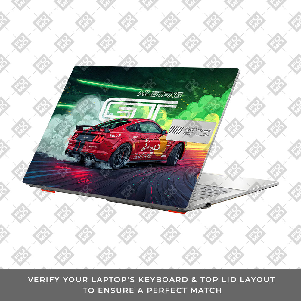 Mustang GT Red Bull Drift Beast Asus Vivobook Go 14 E1404 Laptop Skin