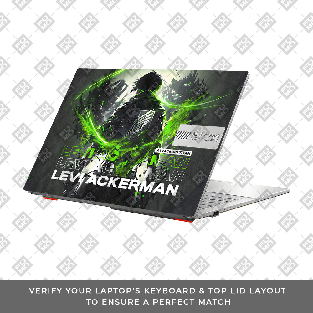 Levi Ackerman Neon Fury Asus Vivobook Go 14 E1404 Laptop Skin